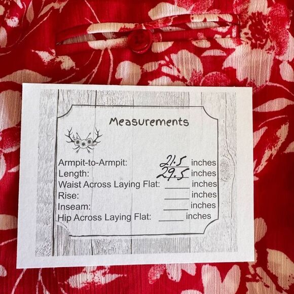 Kut From The Kloth Red White Floral Sheer Lightweight Down Rolling SZ L #2457 - Picture 8 of 12